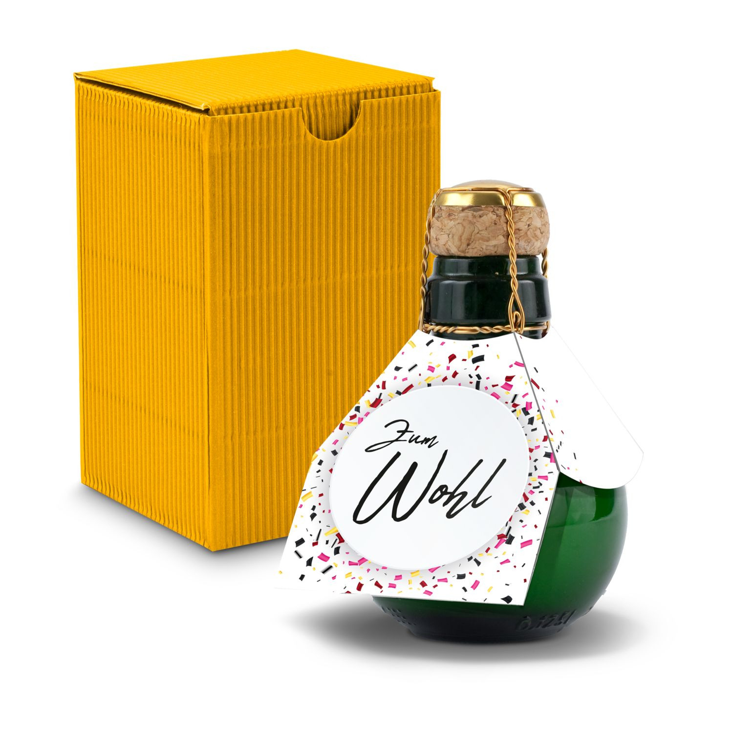 Kleinste Sektflasche der Welt! Zum Wohl - Inklusive Geschenkkarton, 125 ml