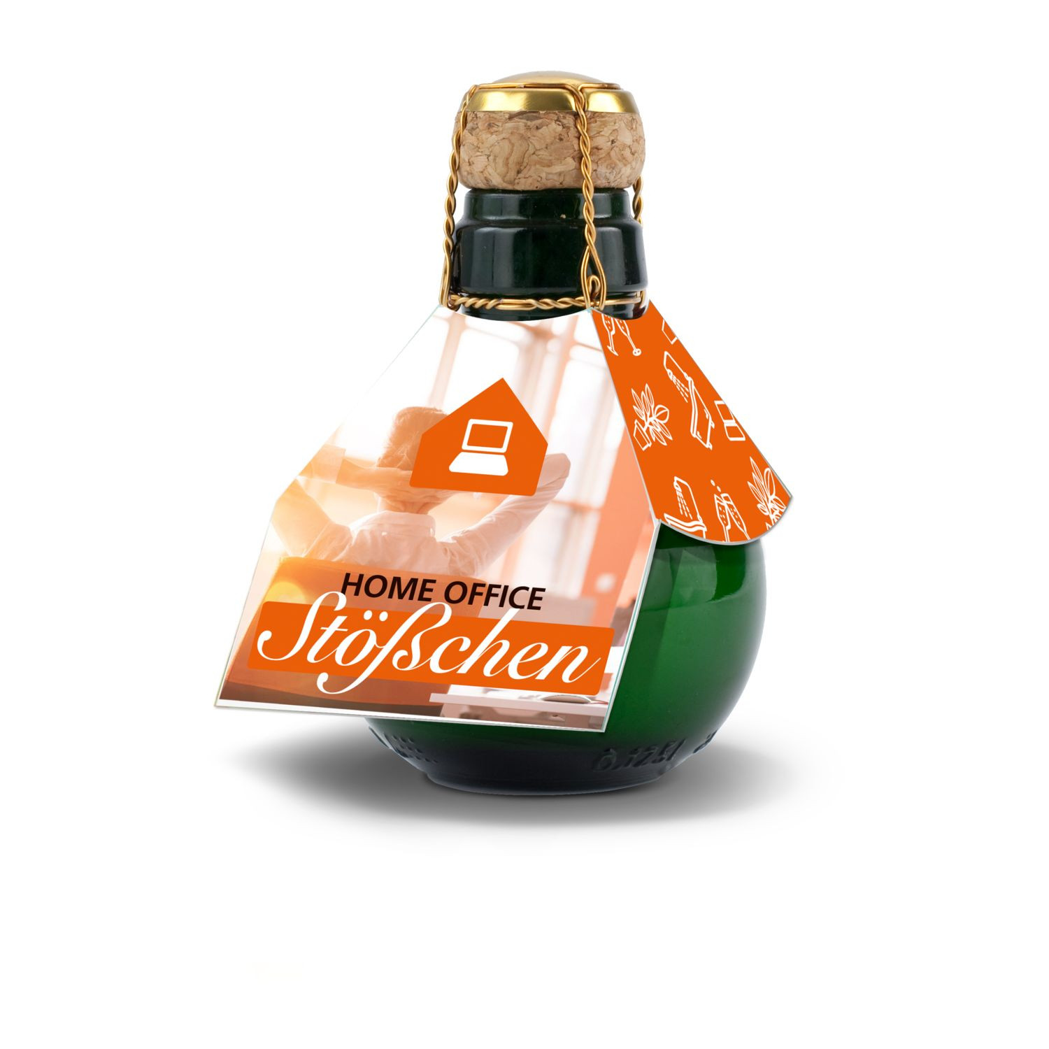 Kleinste Sektflasche der Welt Home-Office Stößchen, 125 ml