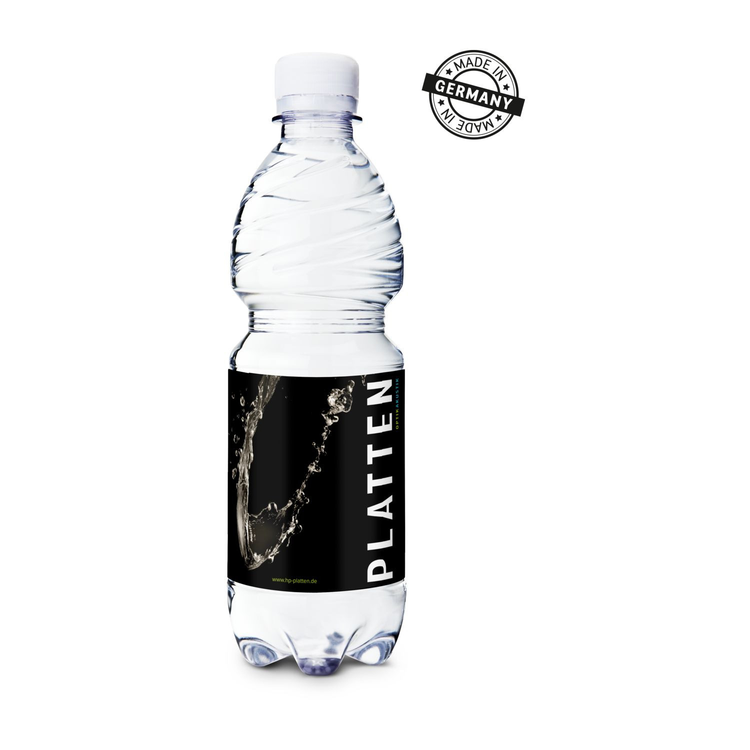 500 ml PromoWater - Mineralwasser mit Kohlensäure, Hergestellt in Deutschland - Eco Papier-Etikett