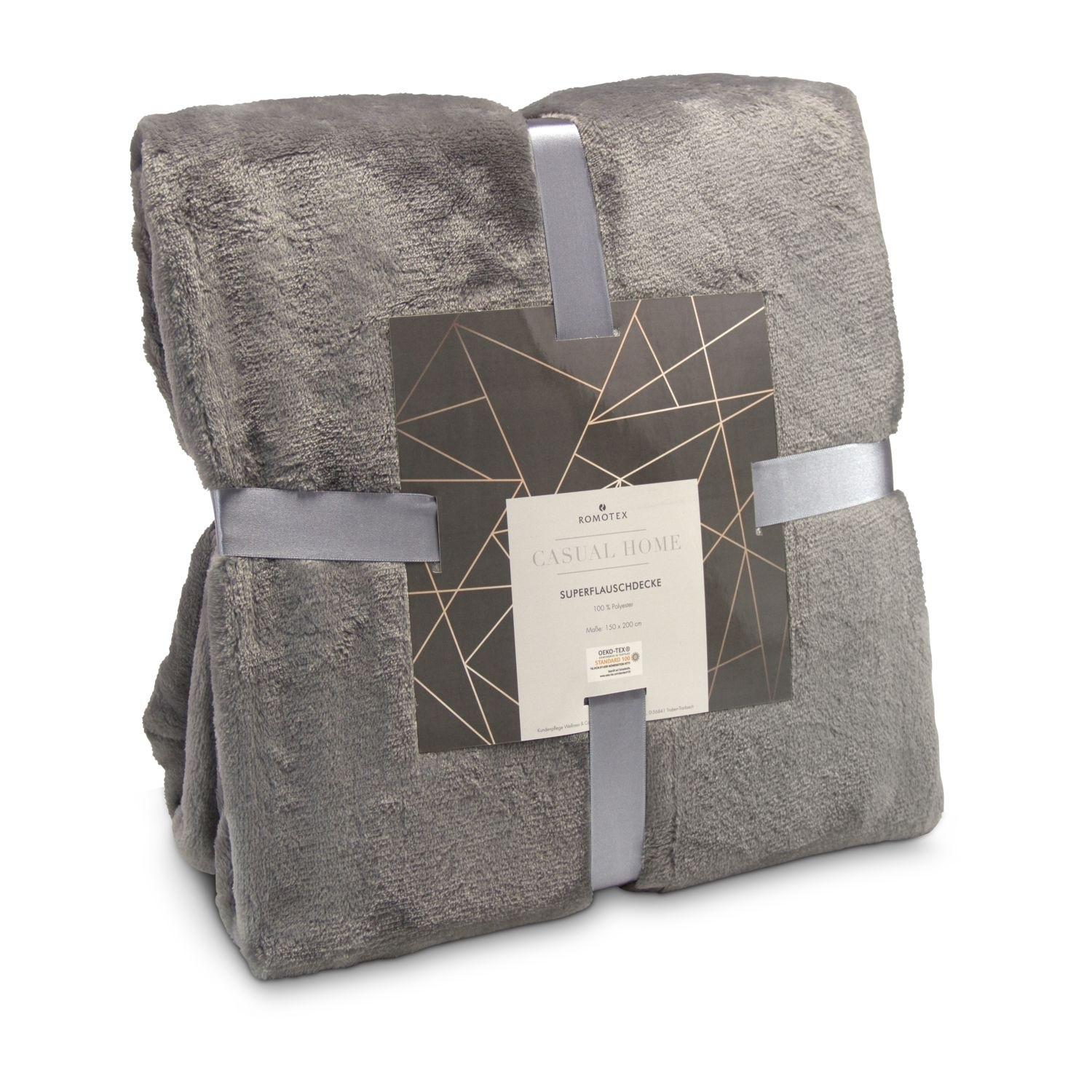 Superflauschdecke grau - 150 x 200 cm, 320 g/m²