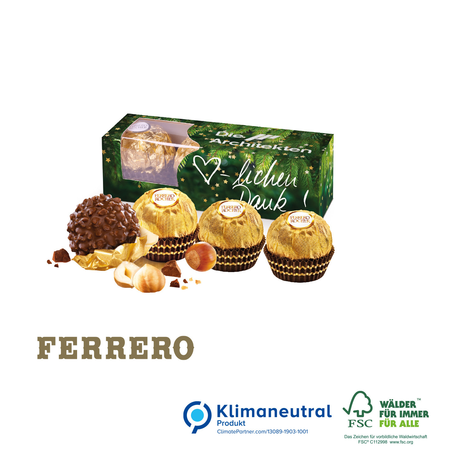 FERRERO ROCHER, 3er, Klimaneutral, FSC®