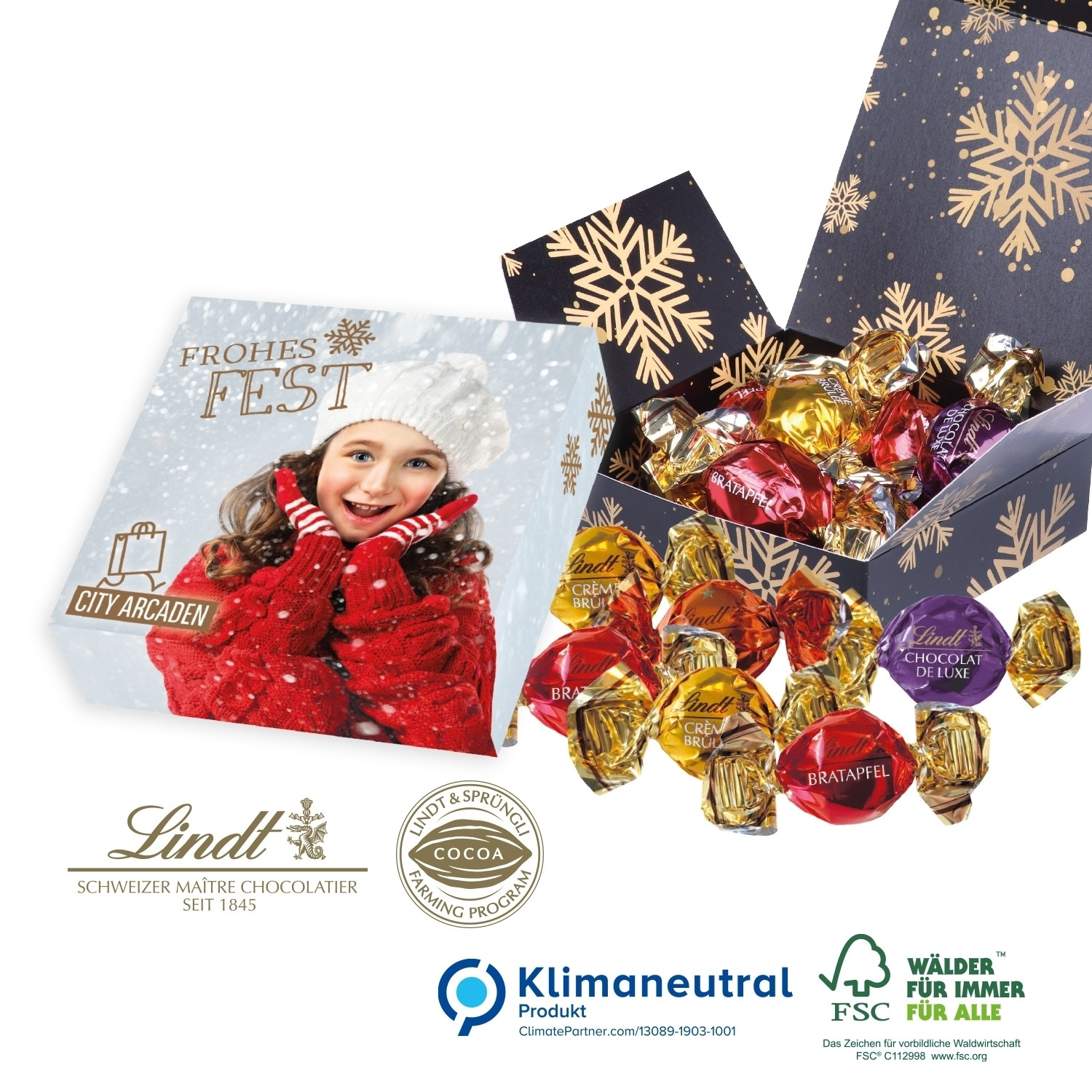 Präsent mit Creation Pralinés, Klimaneutral, FSC®