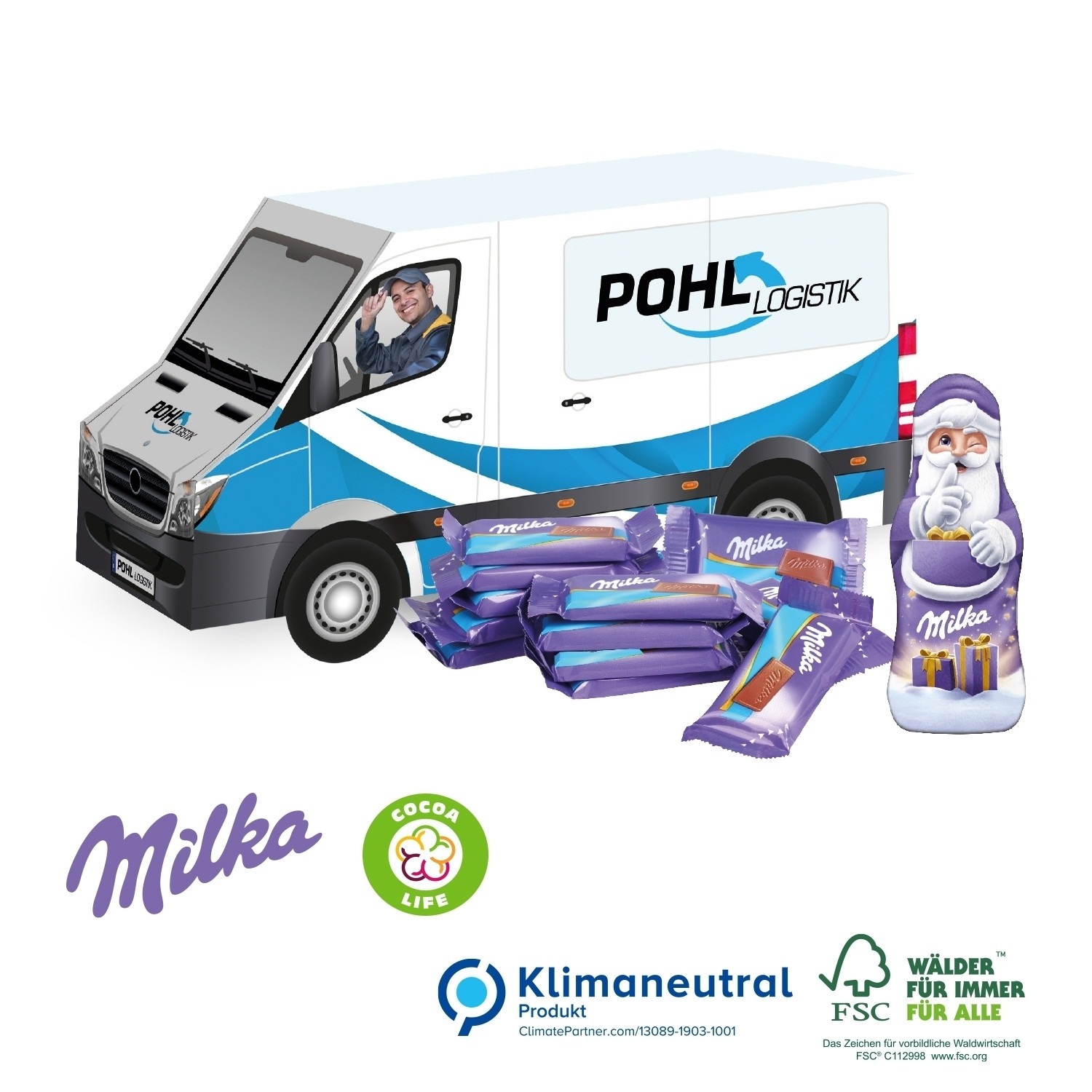 Präsent Weihnachts-Transporter, Klimaneutral, FSC®