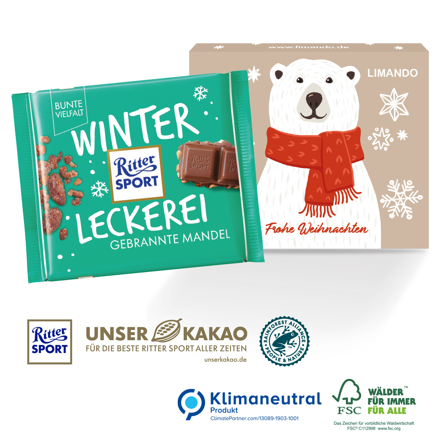 Ritter SPORT Winterkreation, 100 g, Klimaneutral, FSC®
