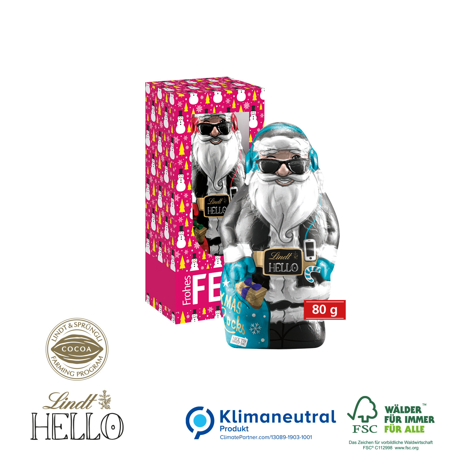 HELLO Xmas Santa, 80 g, Klimaneutral, FSC®