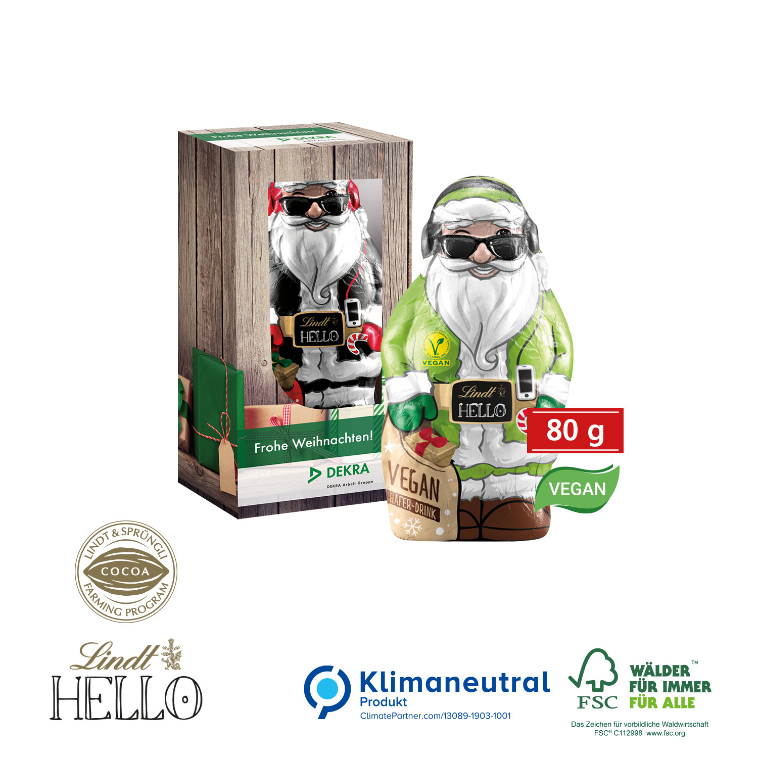 HELLO Xmas Santa, 80 g Vegan, Klimaneutral, FSC®