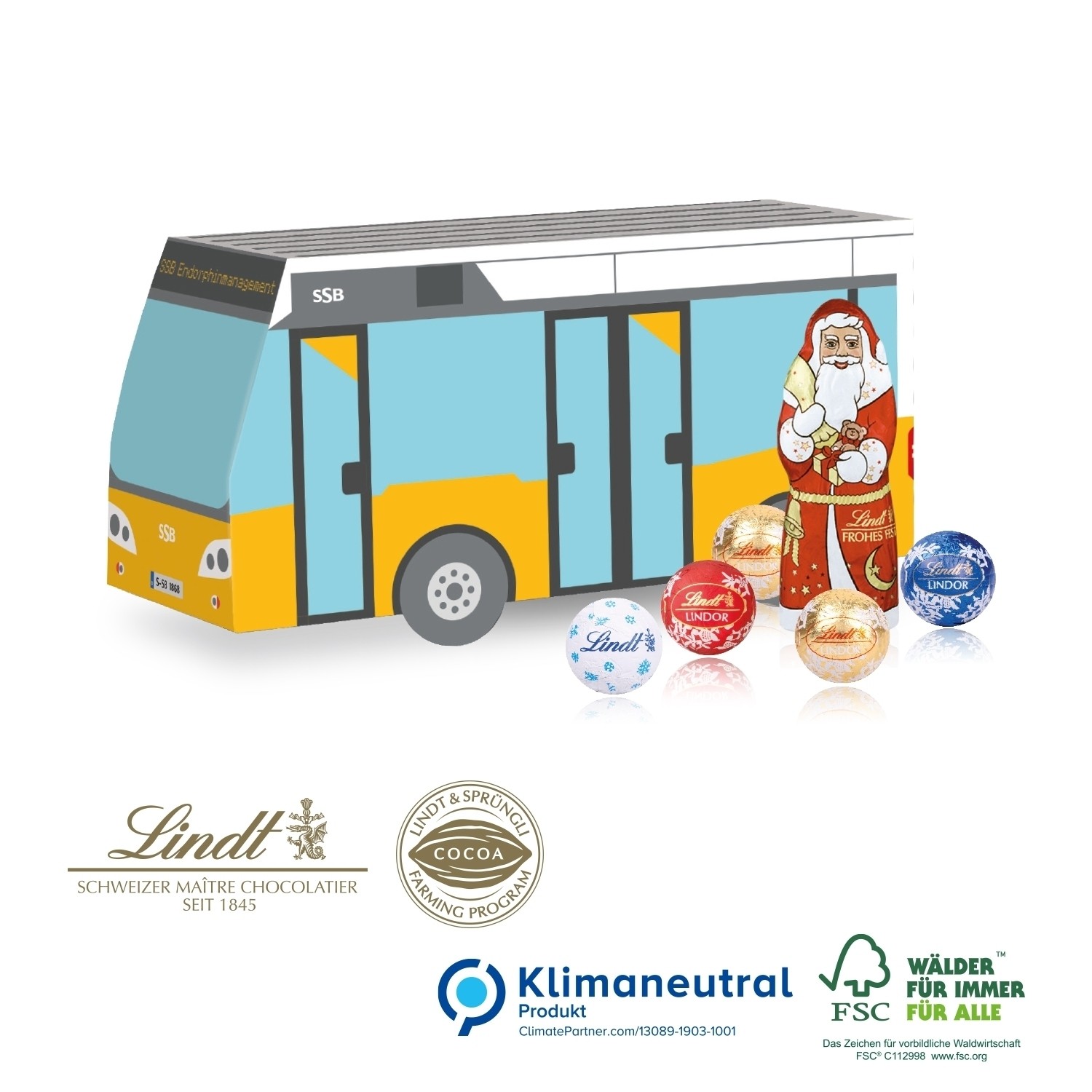 Präsent Weihnachts-Bus, Klimaneutral, FSC®