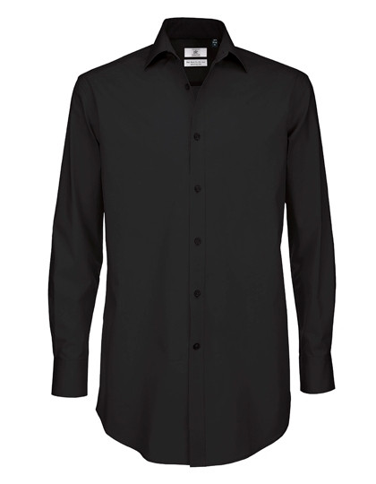 Men´s Poplin Shirt Black Tie Long Sleeve