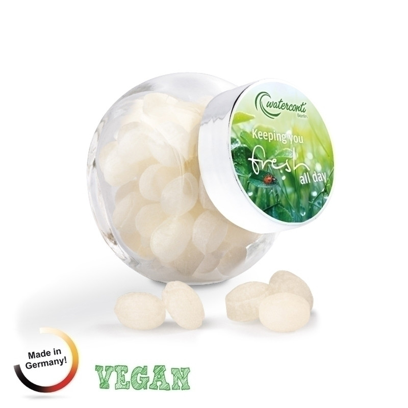 Bonbonglas Mini, Etikett