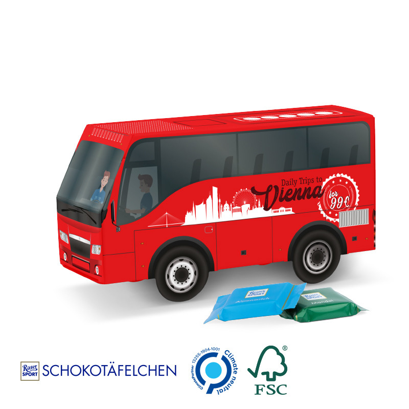 Bus Präsent Ritter SPORT Schokotäfelchen