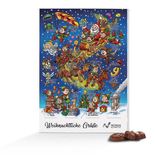 Friedel - Classic Wand Adventskalender, Standardmotiv "Magische Schlittenfahrt