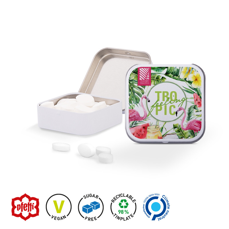 pfeffi - Dose Quadratisch, Pfefferminzpastillen zuckerfrei