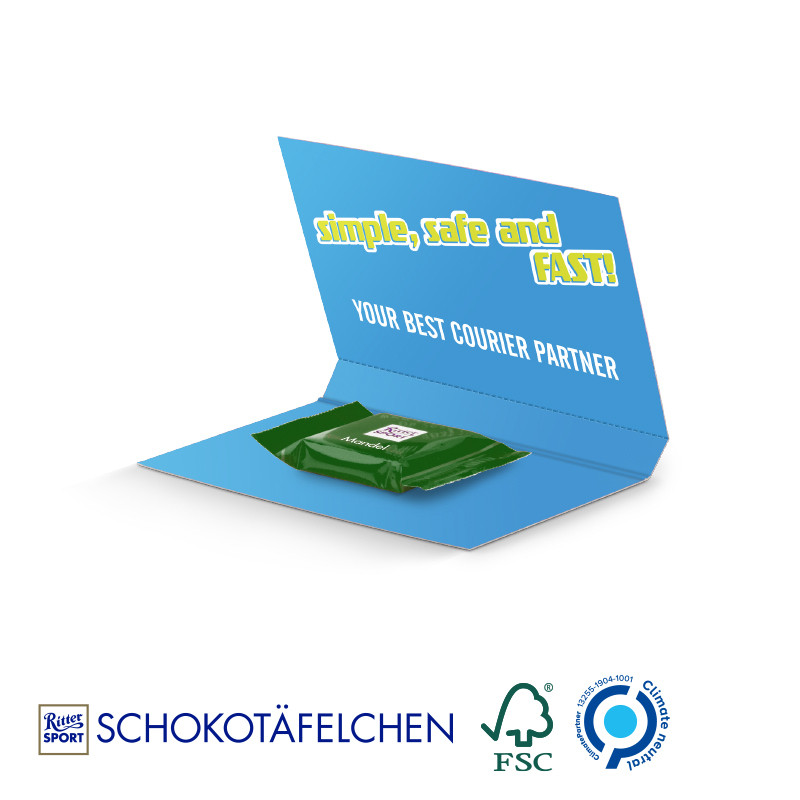 Express Werbekarte Ritter SPORT Schokotäfelchen Mandel