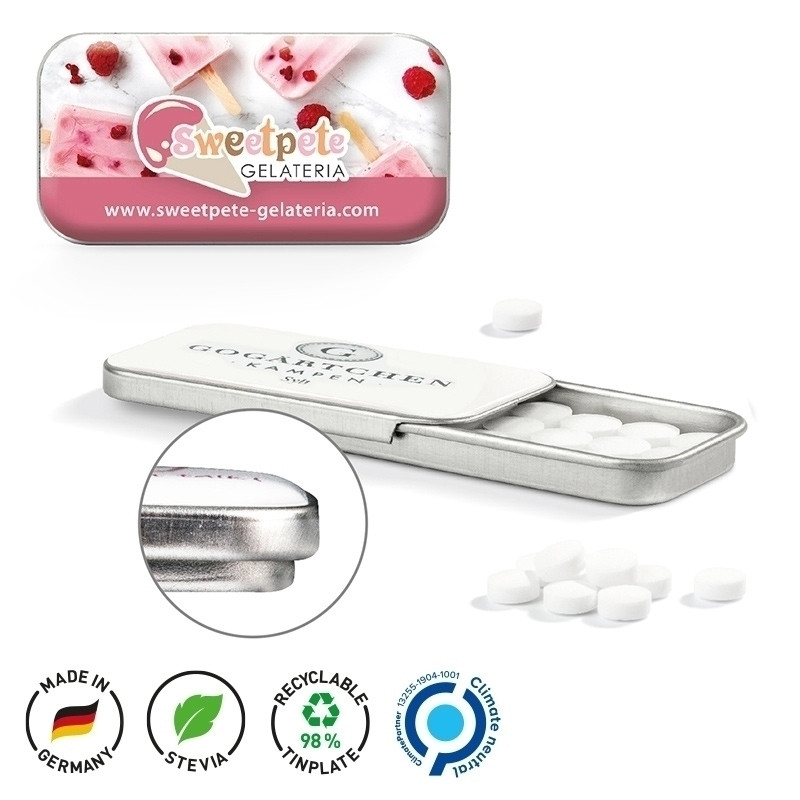 Flat Box Pfefferminz Dose, Doming