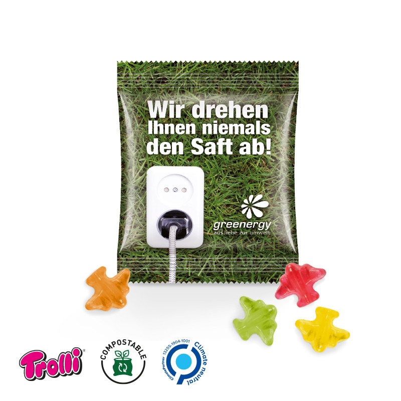 Trolli - Fruchtgummi Minitüte 10g, "Flugzeug", kompostierbare Folie