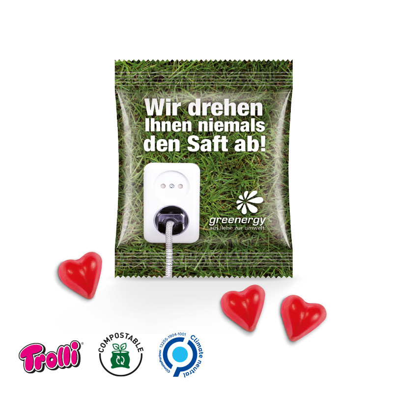 Trolli - Fruchtgummi Minitüte 10g, "Herz", kompostierbare Folie