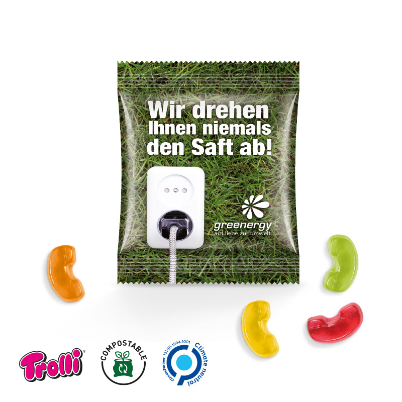 Trolli - Fruchtgummi Minitüte 10g, "Telefonhörer", kompostierbare Folie