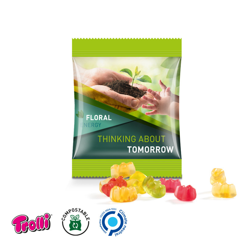 Trolli - Fruchtgummi Minitüte 15g, Premium Bärchen, kompostierbare Folie
