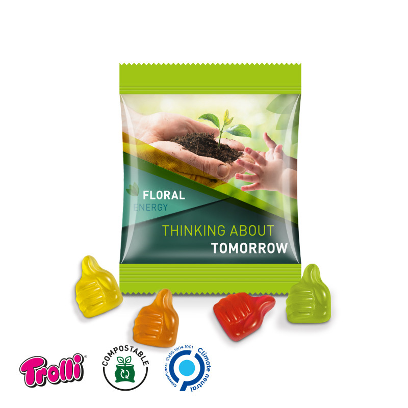 Trolli - Fruchtgummi Minitüte 15g, "Daumen", kompostierbare Folie