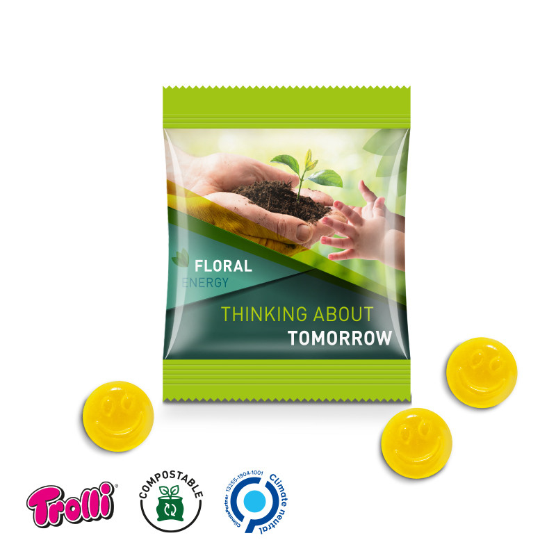 Trolli - Fruchtgummi Minitüte 15g, "Smile", kompostierbare Folie