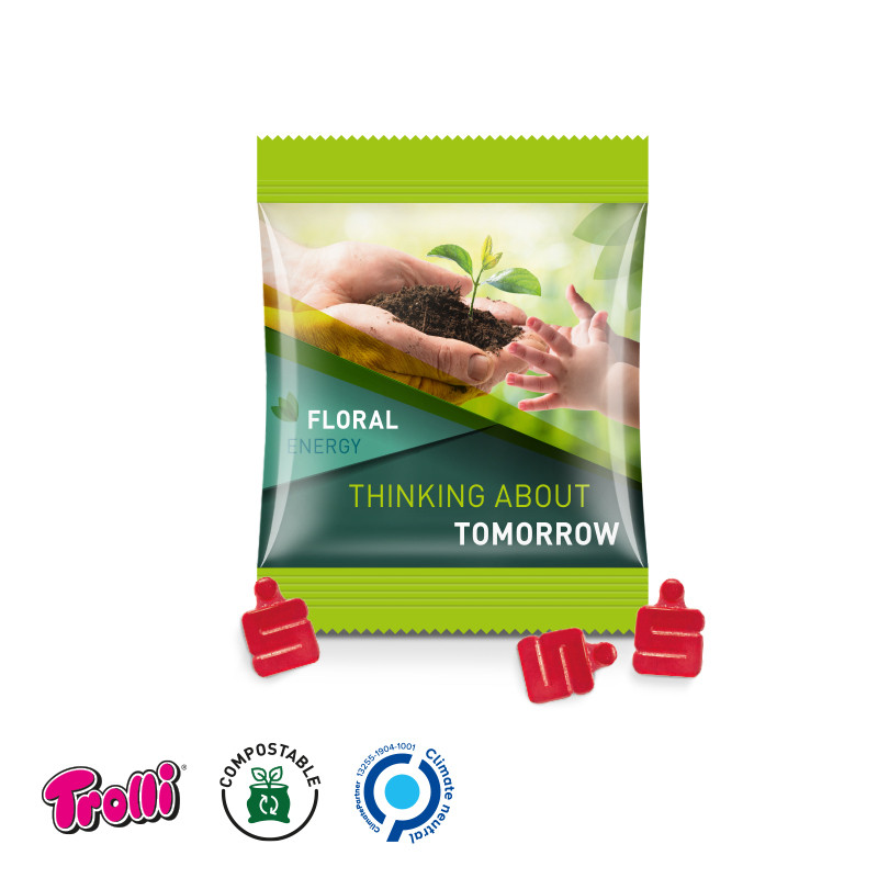 Trolli - Fruchtgummi Minitüte 15g, "Sparkassen "S", kompostierbare Folie