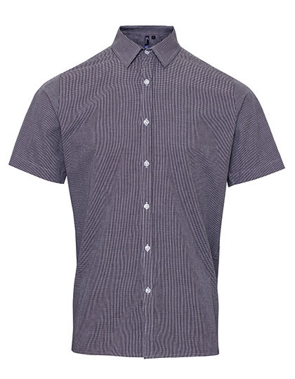 Men´s Microcheck (Gingham) Short Sleeve Cotton Shirt