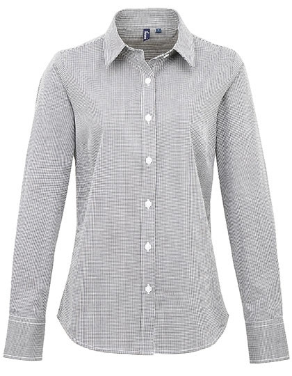 Women´s Microcheck (Gingham) Long Sleeve Cotton Shirt