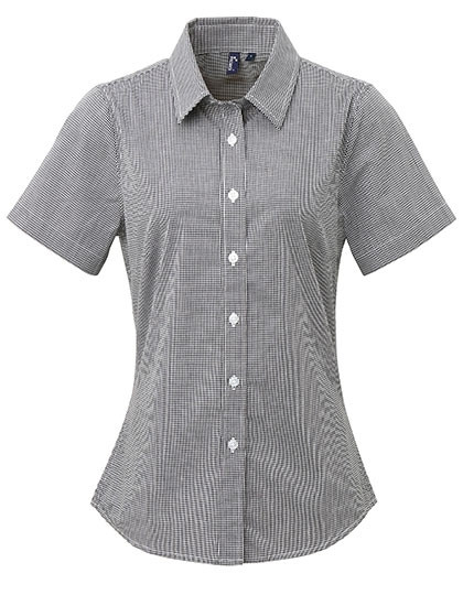 Women´s Microcheck (Gingham) Short Sleeve Cotton Shirt