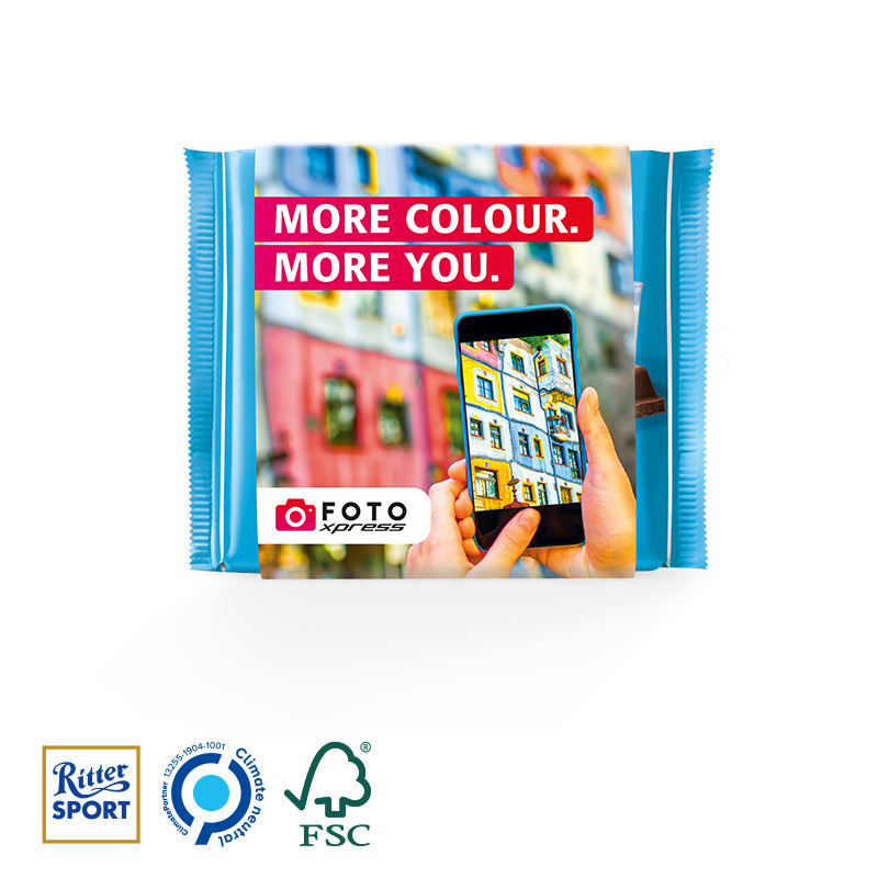 Ritter SPORT 100g mit Papierbanderole, Alpenmilch