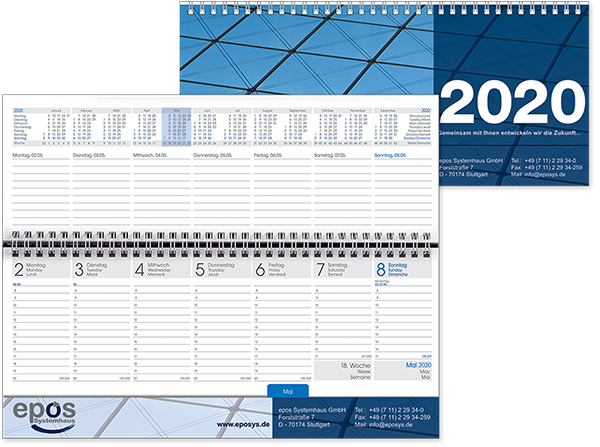 Tischquerkalender "Romulus Karton" 2021