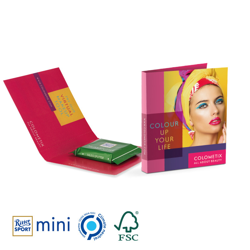 Werbekarte Midi Ritter SPORT Mini Nuss-Splitter