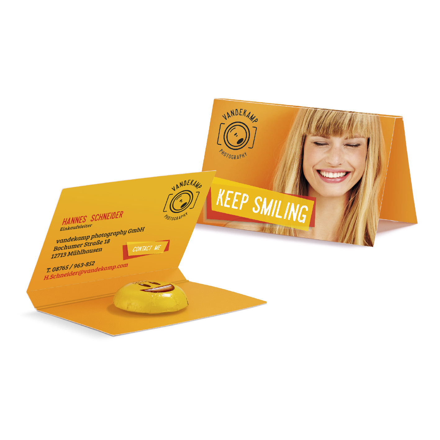 Lindt - Werbekarte  Lindt Hello Mini Emoti