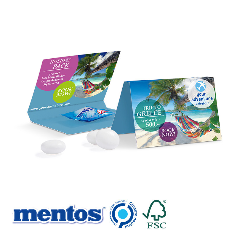 Werbekarte Visitenkartenformat Mentos Kaudragee 1er Mint