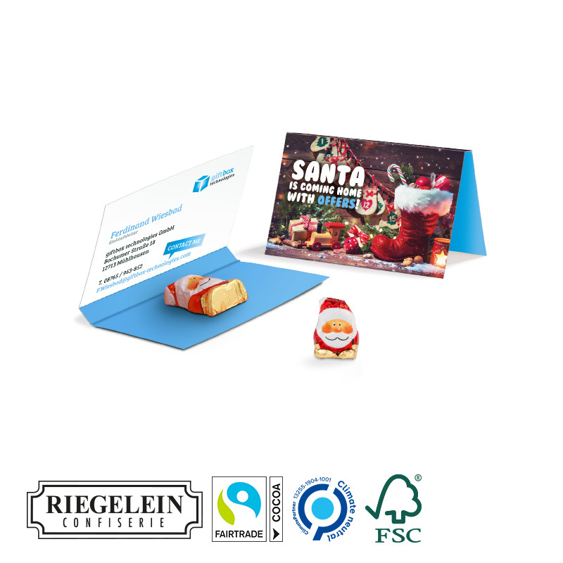 Riegelein - Werbekarte Schoko Weihnachtsmann