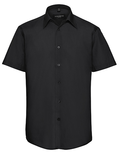 Men`s Short Sleeve Tailored Polycotton Poplin Shirt