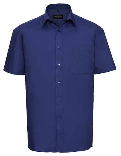 Men`s Short Sleeve Classic Pure Cotton Poplin Shirt