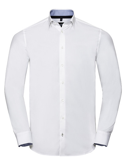 Men`s Long Sleeve Tailored Contrast Ultimate Stretch Shirt 