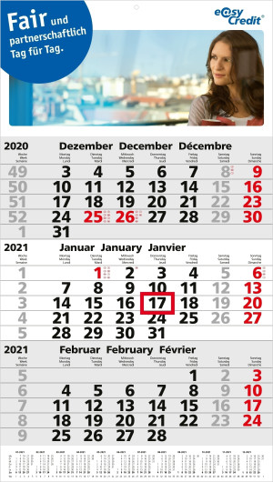 Einblatt-Monatskalender Primus 3 Post A bestseller