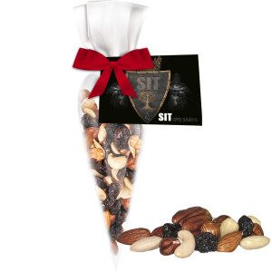 Studentenfutter, ca. 30g, Express Spitztüte mit Werbekarte