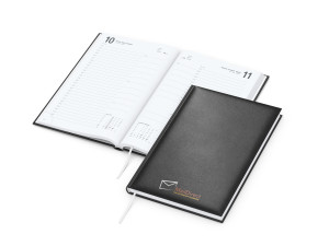 Buchkalender Basic bestseller, schwarz Siebdruck-Digital