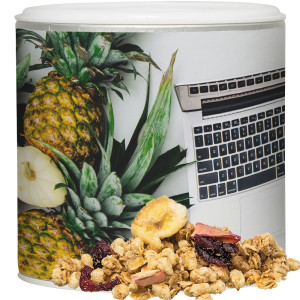 Müsli Knusper Früchte, ca. 65g, Pappdose Small