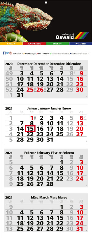 Mehrblock-Monatskalender Forum Light 4 bestseller