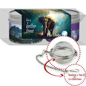 Verschiedene Teesorten, Bio und nicht-Bio, ca. 30-70g, Metalldose mit Sichtfenster im 2er Set