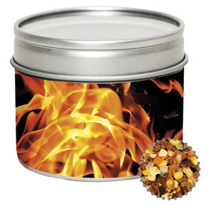 Bio Gewürzmischung Feuer und Flamme, ca. 60g, Metalldose mit Sichtfenster