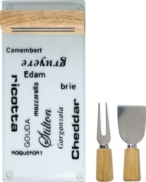 Käsebrett 'Modern Art' aus Holz/Glas