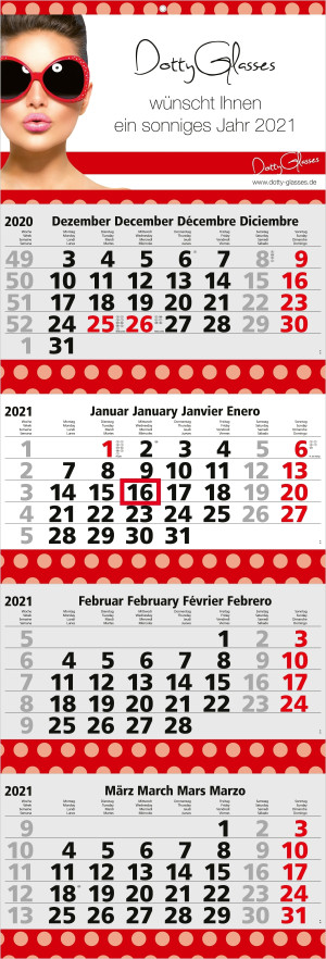 Mehrblock-Monatskalender Quadro 4 Post bestseller