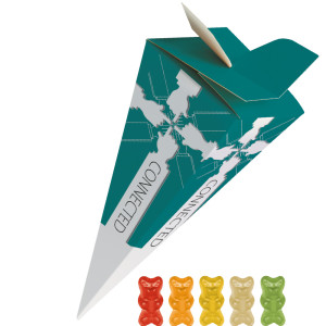 Bio Gummibärchen, ca. 30g, Präsent-Pyramide