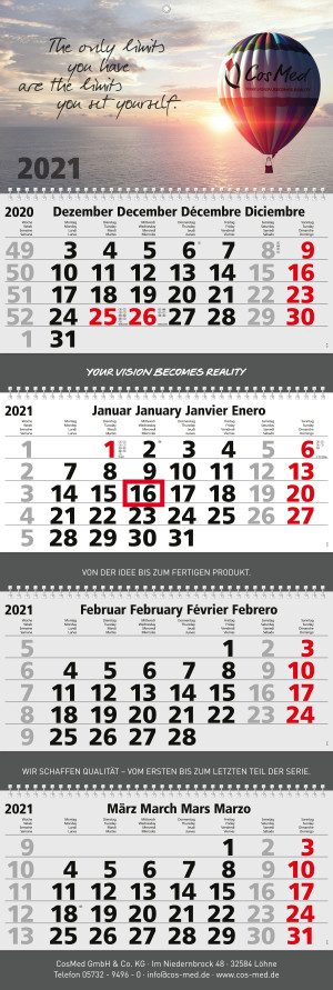 Mehrblock-Monatskalender Quadro Wire-O 4 bestseller