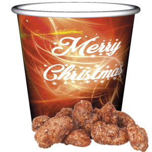 Bio Feuergebrannte Mandeln, ca. 40g, Snackbecher Mini