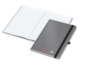 Business-Notizbücher - fest gebunden Vision-Book White A4 bestseller, anthrazit Siebdruck-Digital